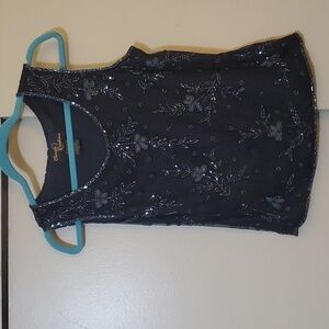Classic Creations Beaded Floral Tank Size Small